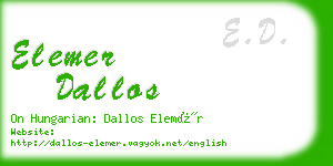 elemer dallos business card